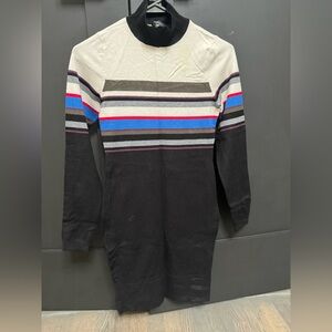 Karen Millen Black and Multicolor Striped Dress